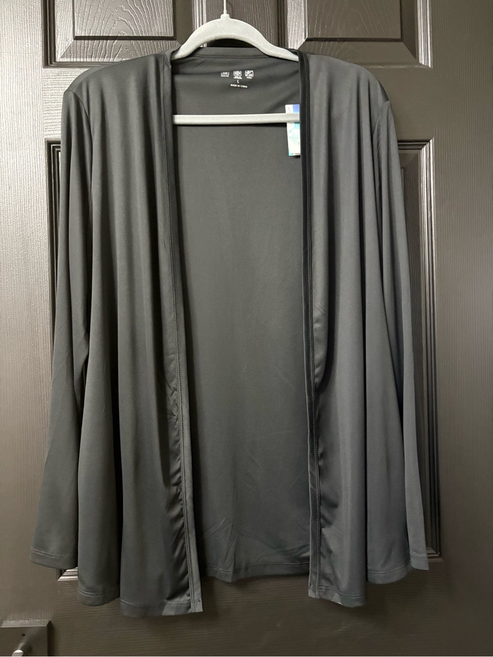 Black Women's Open-Front Cardigan - UPF Protection